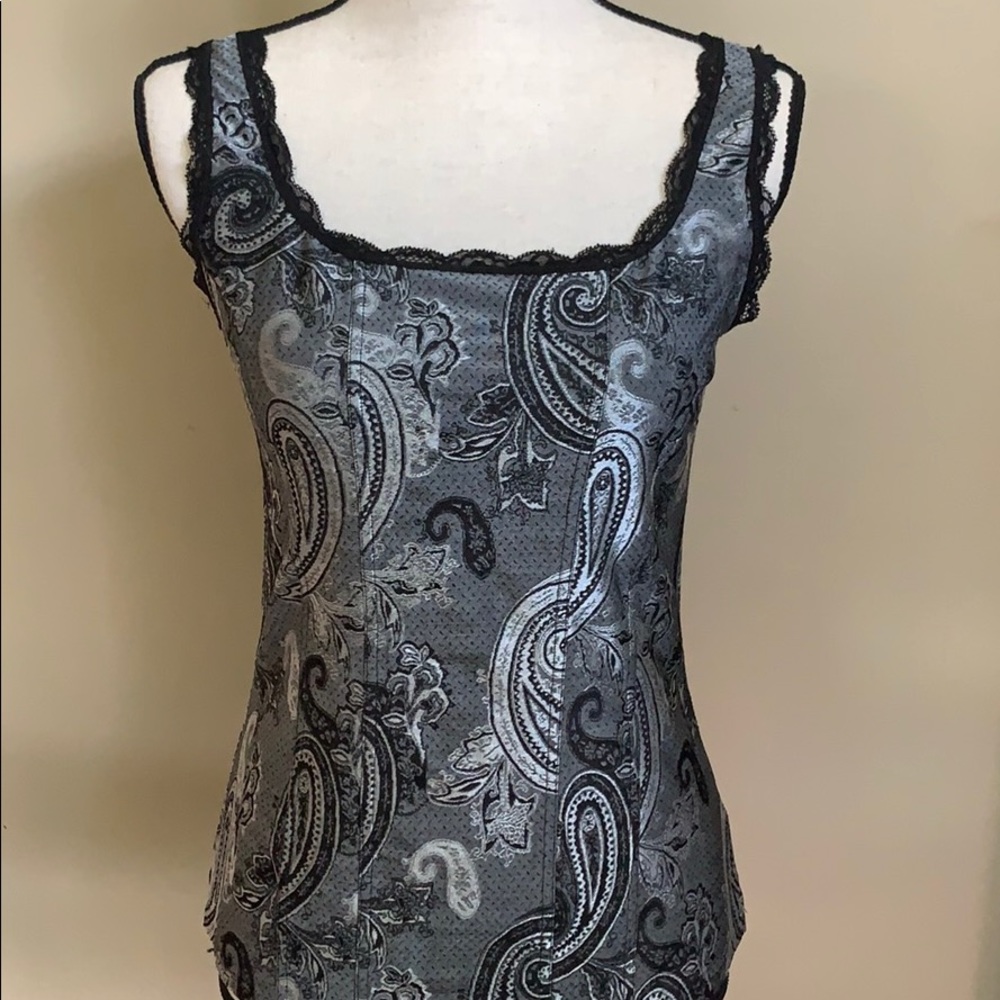 WHBM Silver & Black Structured Tank Small